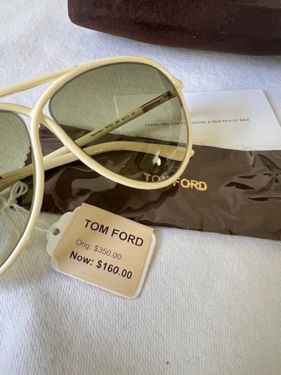 Tom Ford 206 Maximillion Ivory Aviator Sunglasses
